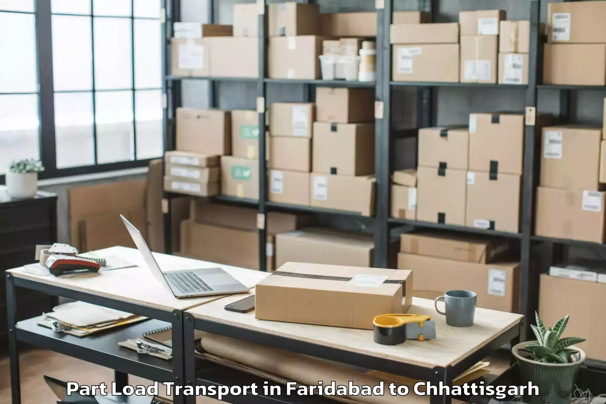 Reliable Faridabad to Raipur Part Load Transport